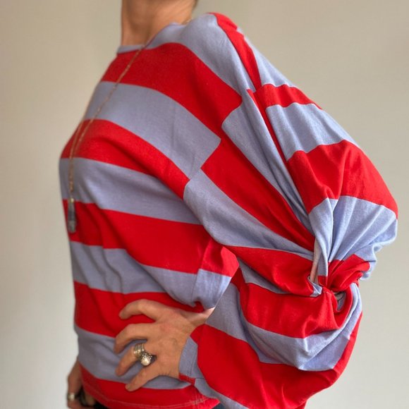 Women's Stripped top red and blue size medium - Picture 2 of 6